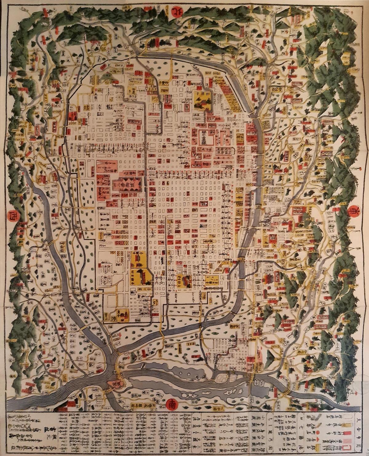 Kyoto antike Karte